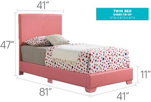 English Elm Elegant Velvet Full Bed Frame with Sturdy Support, Transitional Design, Easy Assembly, Modern Appeal Pink 4 L x 33 W x 44 H B078108087
