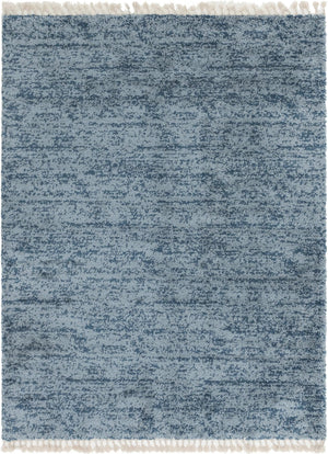 Unique Loom Hygge Shag Misty Machine Made Abstract Rug Blue, Light Blue 9' 0" x 12' 2"