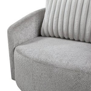 English Elm Modern Francine Swivel Chair in Soft Gray Chenille with Plush Corduroy Back Pillow, 360° Comfort B011P256605