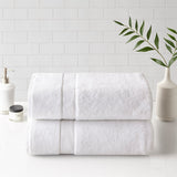 Madison Park Signature 800gsm Transitional 100% Cotton Bath Sheet Antimicrobial 2 Piece Set MPS73-432 White