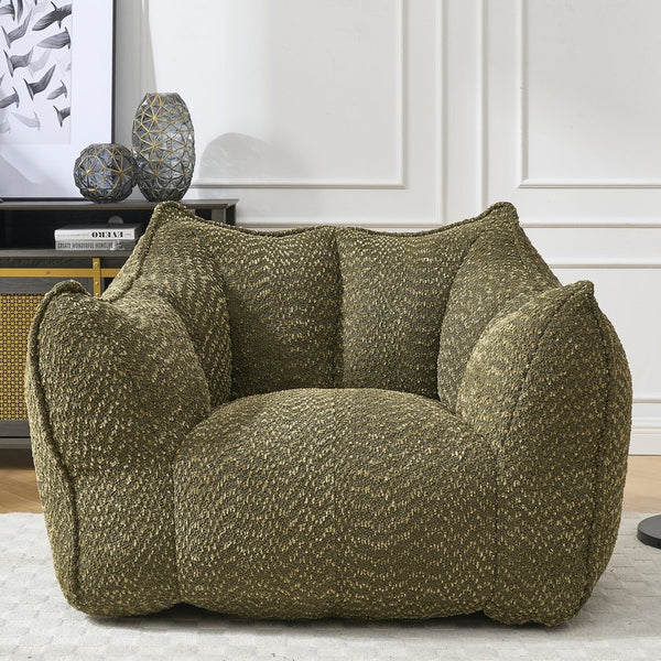 English Elm Sofa plush beanbag chair with superfiber cover and resilient foam filling for ultimate home comfort and relaxation Olive Green W1996P252266