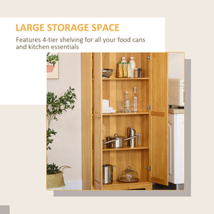English Elm Homcom 67" Pinewood Pantry Cabinet With Adjustable Shelves & Soft-Close Doors For Kitchen Storage W2225P229422