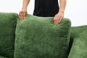 English Elm Modern Modular Chenille Sofa Bed Fold-Out Convertible Floor Couch with Removable Backrest & Pockets in Green W1829P192398