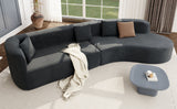 English Elm Modern Large 2-Piece Sectional Sofa With 3 Pillows,For Living Room, Bedroom