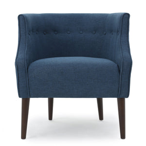 English Elm Christopher Knight Home® - CLUB chair with button tufting, plush fabric upholstery and tapered birch legs for modern comfort and style Navy Blue 60007.00DBL