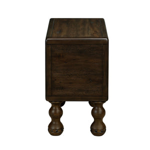 English Elm Solid Wood End Table - Vintage-Inspired Narrow Nightstand With Drawer For Small Spaces, Easy Assembly W1202P176734-GIGA