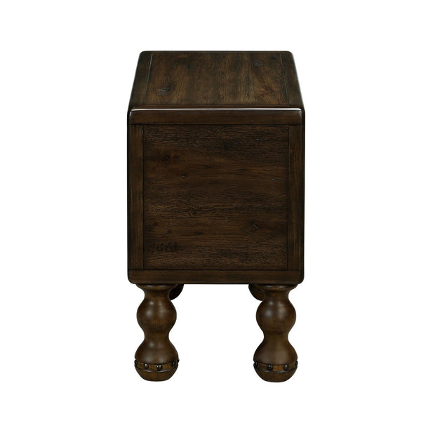 English Elm Solid Wood End Table - Vintage-Inspired Narrow Nightstand With Drawer For Small Spaces, Easy Assembly W1202P176734-GIGA