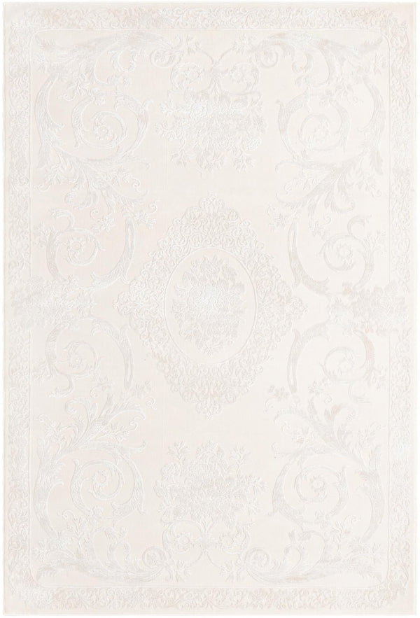 Unique Loom Finsbury Diana Machine Made Botanical Rug Ivory, Beige 5' 3" x 8' 0"
