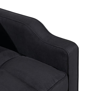 English Elm 1 Suede Futon Sofa Bed with Usb Port Swivel Phone Stand and Adjustable Backrest W3739P445773
