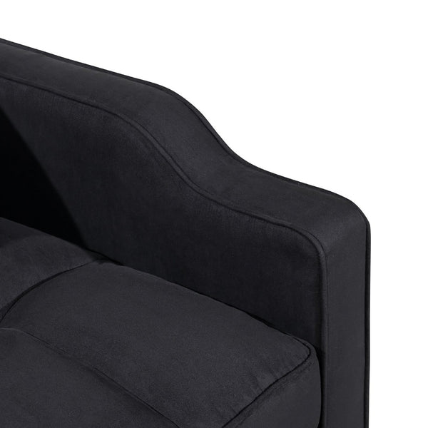 English Elm 1 Suede Futon Sofa Bed with Usb Port Swivel Phone Stand and Adjustable Backrest W3739P445773
