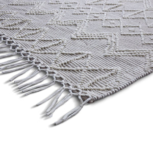 English Elm Orton Handwoven 8x10 Wool Area Rug Ivory Taupe Geometric Pattern with Hand-Knotted Fringe, Durable 96" x 120" B136P188403