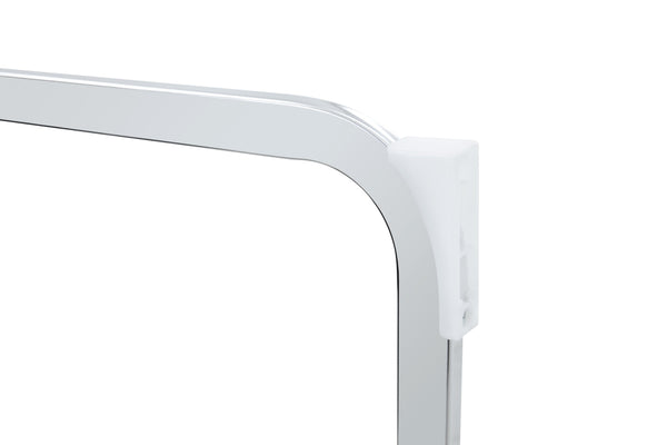 English Elm Dining Chairs Set Of 4 - Modern Off-White Faux Leather With Gold Mesh Texture & Chrome Accents W3493P356229