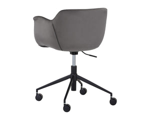 Sunpan Owen Office Chair - Modern Urban Design in Town Grey Faux Leather with Easy Mobility Castors