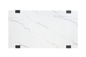 English Elm Modern 3pc Table Set with Faux Marble Tops and Two-Tone Finish, Sleek Contemporary Sofa Coffee End Tables 48" Black,White 52 L x 30 W x 11 H B2741S00693