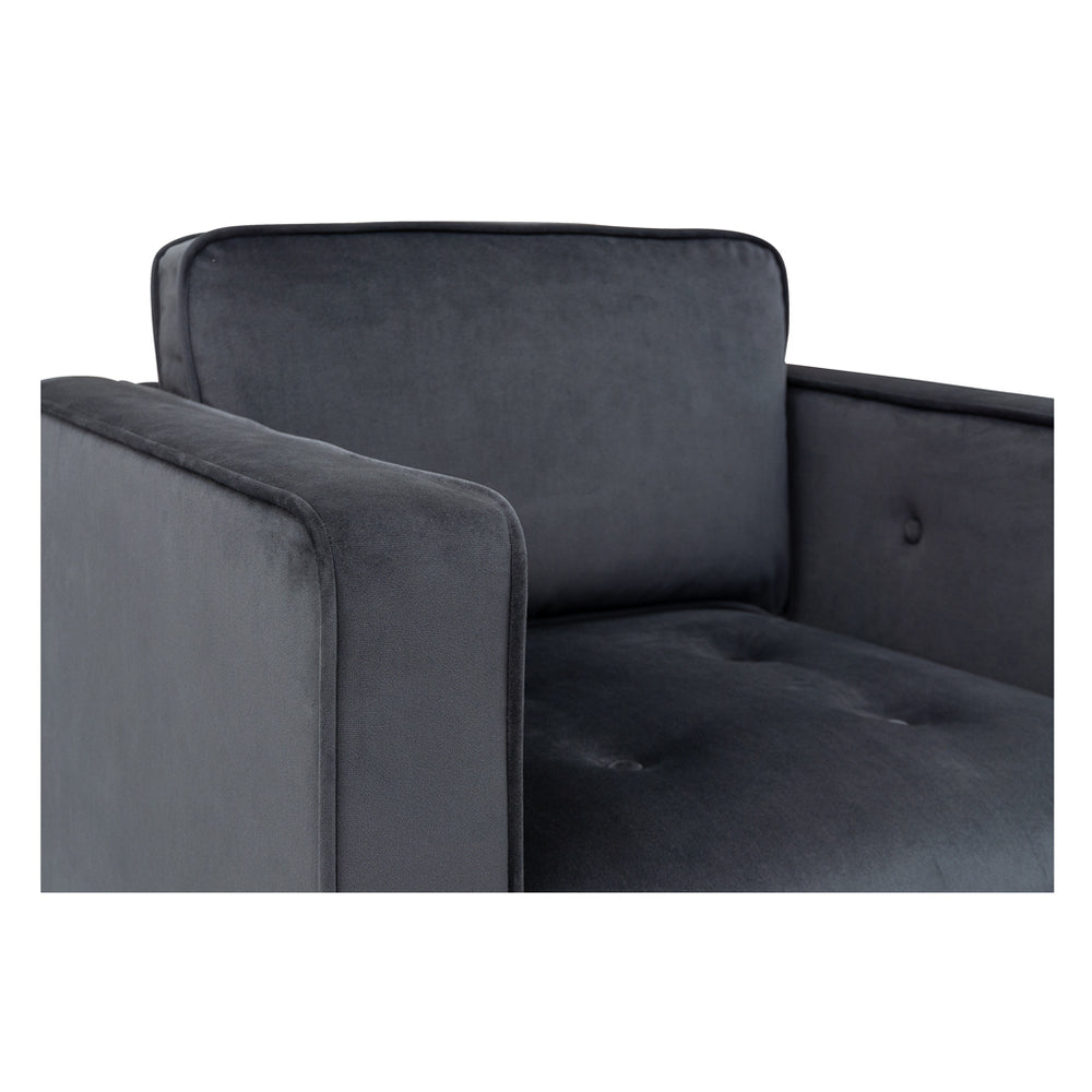 JLA Home Martha Stewart - 360 Plush Upholstered Swivel Chair by Martha Stewart — Soft Gray Tufted Arms, Welt Trim, Smooth 360° Rotation, Cozy Lounge Statement MT103-1188