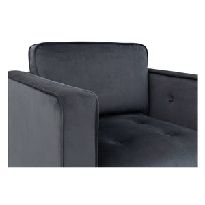 JLA Home Martha Stewart - 360 Plush Upholstered Swivel Chair by Martha Stewart — Soft Gray Tufted Arms, Welt Trim, Smooth 360° Rotation, Cozy Lounge Statement MT103-1188