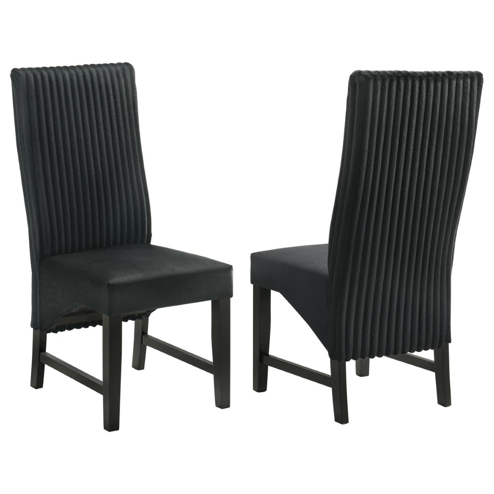 English Elm Dempsey Corduroy and Velvet Upholstered Dining Chairs with Tall Back Set of 2 B062P440298