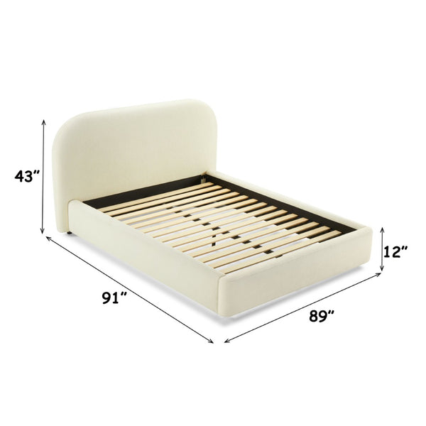 English Elm Arden Boucle Upholstered Eastern King Bed Low Profile Footboard for Primary Bedroom B2756S00015