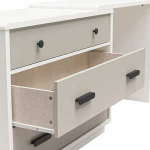 English Elm Valencia 3 Drawer Dresser Desk with Matte Black Hardware for Modern Bedroom Storage B2733S00010