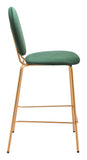 Odessa Counter Stool - Set of 2 Green & Gold 109805 Zuo Modern