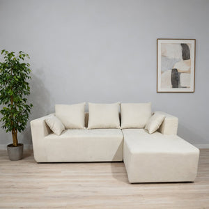 English Elm Combination Modular Linen Sectional Sofa with Memory Sponge Fill for Living Room Use W3064S00004