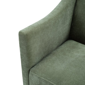 English Elm Modern Barrel Accent Chair Chenille Upholstered Wraparound Armchair for Any Room Green N763P336531F