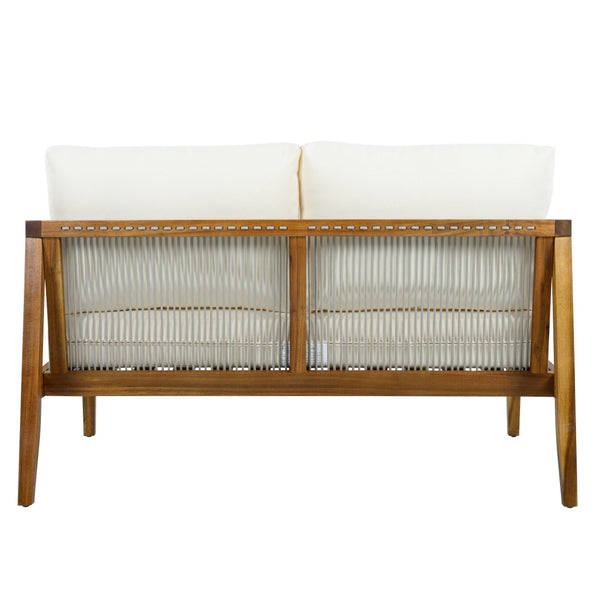 English Elm Outdoor Acacia Wood 4 Piece Conversation Set with Woven Rope Back Teak Resort Style N768P408130T_2_N768P408131T
