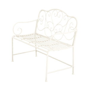 English Elm Christopher Knight Home® - Sunnydaze Iron Garden Bench with 41" Spacious Seating for Two, Timeless Elegant Outdoor Seating Design Matte White N775P206861W