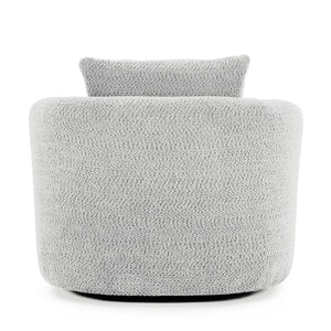 English Elm 360° Swivel Boucle Barrel Chair with Pocket Springs for Modern Living Rooms N719P288552R