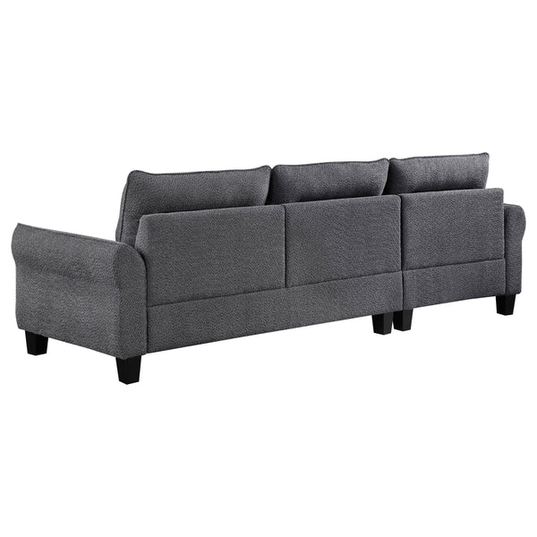 English Elm Verona Modern Grey Loose Back Sectional Sofa with Chaise, Solid Wood Frame, Pocket Coil Comfort B062S01242