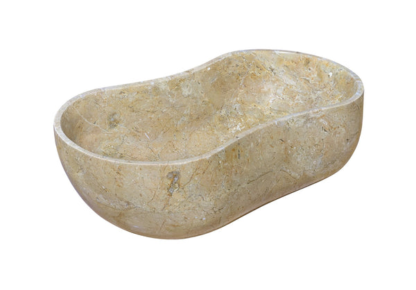 English Elm Gold Natural Marble Bathroom Vessel Sink - Polished Finish, Unique Veining, Durable & Elegant Design W1696P333268