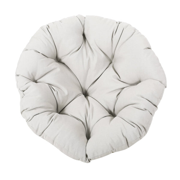 English Elm Christopher Knight Home® - MIA Papasan Chair with Beige Cushion & Light Brown Faux Rattan Frame, Swivel Outdoor Lounge Seat, Cozy 69572.00LBRN