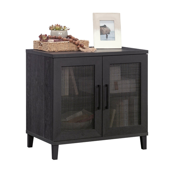 English Elm Library Base - Modern Black Storage Solution With Adjustable Shelves For Small Spaces & Versatile Use B356P402766