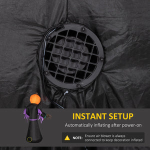 English Elm Homcom 7-Foot Halloween Inflatable Reaper Ghost Pumpkin – Led Yard Decor For Spooky Fun Nights! W2225P229472