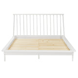 English Elm Walker Edison - Mid-Century Modern Solid Wood Queen Platform Bed Frame With Spindle Headboard - White