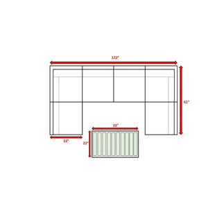 English Elm Ready-to-Use 4-Person Wicker Seating Group with Sunbrella® Fabric, Weather-Resistant Outdoor Patio Set B120S00093