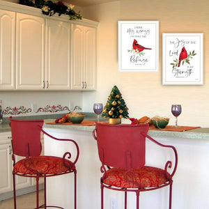 English Elm Trendy Red Cardinal Faith Art Two Piece White Wood Framed Set for Home Walls B067P256627