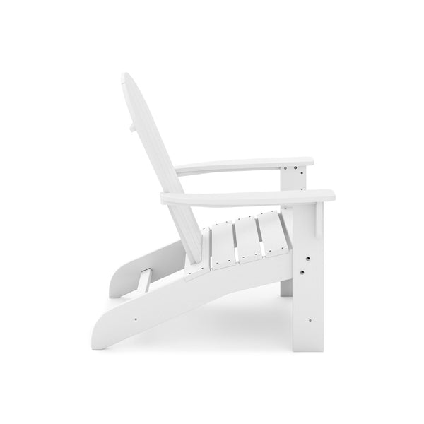 English Elm Adirondack Outdoor Chair Weatherproof Hdpe Fan Back Ergonomic Poolside Patio Lounger White B195P198777