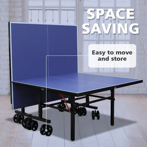 English Elm Double Fish Folding Mdf Table Tennis with Solo Practice Mode and 8 Locking Wheels W3087P251055