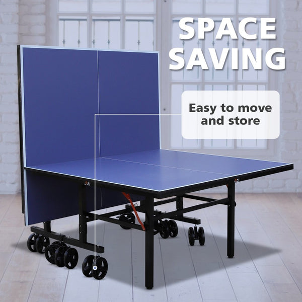 English Elm Double Fish Folding Mdf Table Tennis with Solo Practice Mode and 8 Locking Wheels W3087P251055