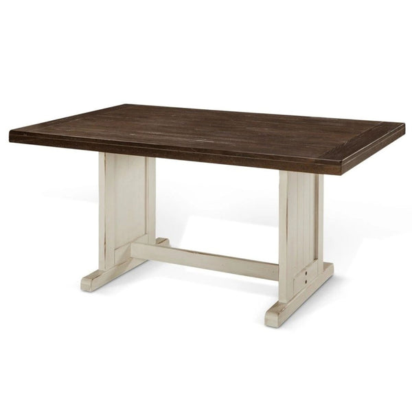 English Elm Orso Solid Mahogany Farmhouse Dining Table Seats Six with Trestle Base B056P416964