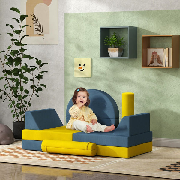 English Elm Qaba 14 Piece Modular Foam Play Couch Convertible Kids Floor Sectional Sofa W2225P249711