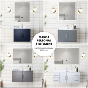 English Elm Navy Blue Single Bath Vanity Set With Mirror - Compact, Stylish, Durable, Perfect For Small Spaces! B2731S00531