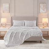 Madison Park Essentials Printed Satin Glam/Luxury Sheet Set MPE20-1000 Gray Leopard