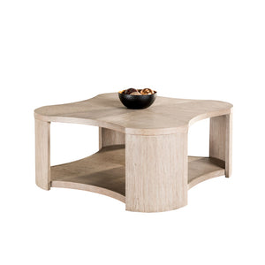 English Elm 1pc Coffee Table Modern Square Cocktail Table 42" with Lower Shelf, Casters for Easy Mobility and Style Oak 46 L x 46 W x 9 H B2741P360629