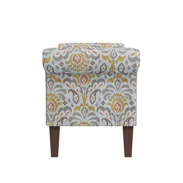 English Elm Conrad Storage Ottoman - Elegant Floral Upholstered Lift-Top With Nail Head Trim For Stylish Organization B127P278181