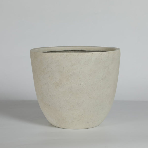 English Elm Round Handcrafted Concrete Planter Set Textured Matte Finish Patio Entryway Garden W347P449342