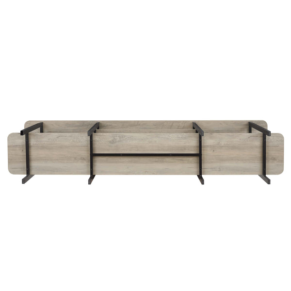 English Elm Celine 71" Console Table with 3 Shelves for TVs up to 60" – Sturdy MDF Top & Steel Legs, Stylish Display Solution Grey B365P397671
