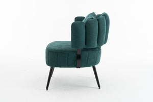 English Elm Decorative Chenille Barrel Tub Chair with Pocket Coil Cushion for Cozy Reading Nooks Green W5188P462020
