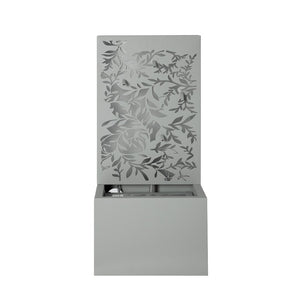 English Elm 30.71"h Gray Metal Leaf Panel Outdoor Wall Fountain with Led Backlit Cascade Spouts N765P355061G